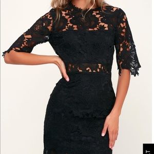 Lulus black crochet dress